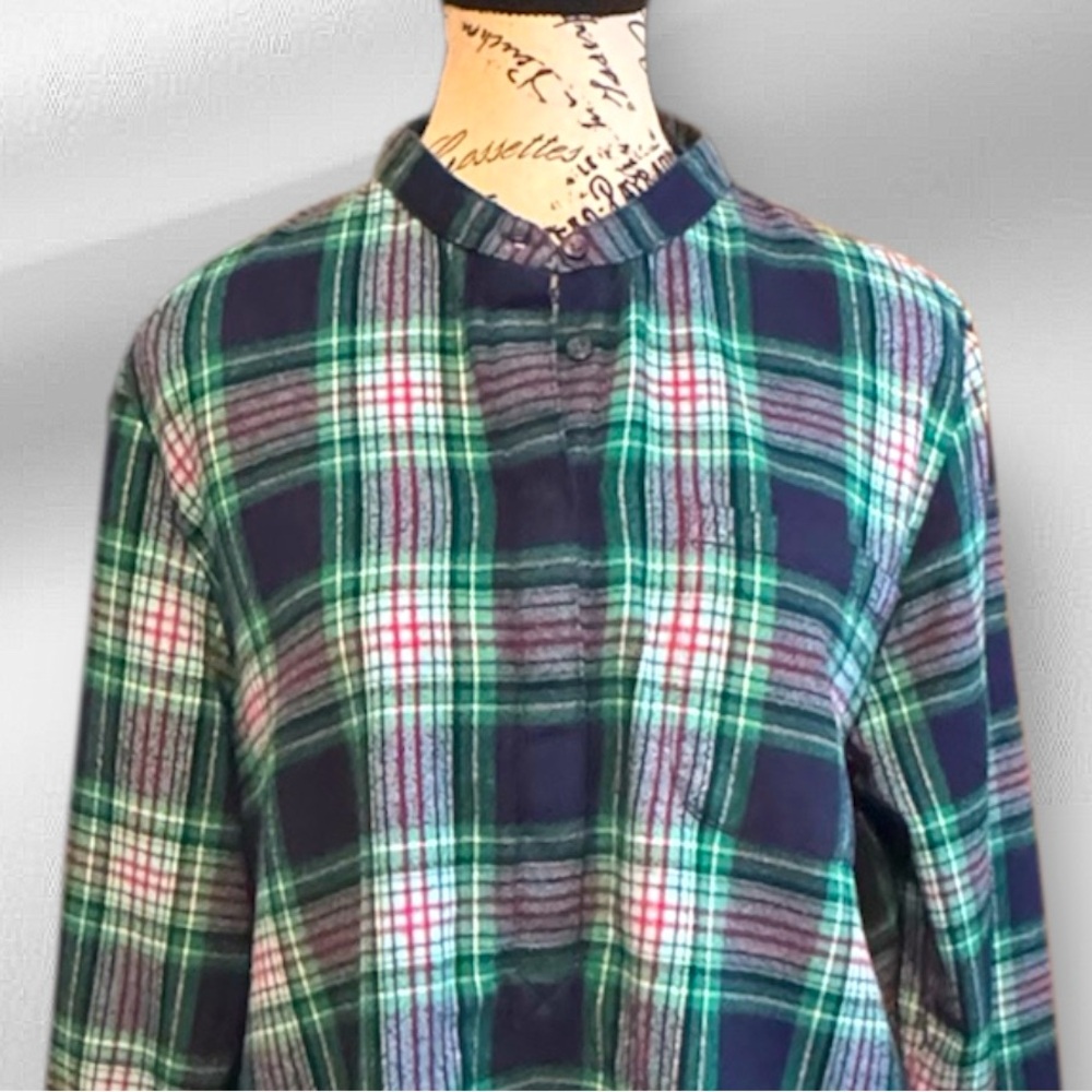 Lands’ End Plaid Flannel Tunic Top
